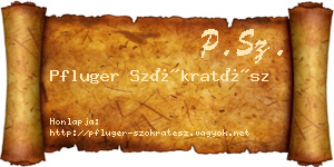 Pfluger Szókratész névjegykártya